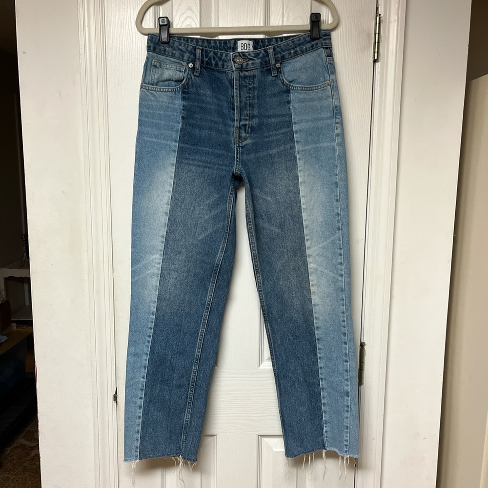 BDG Blue Two-Tone Straight Leg Jeans